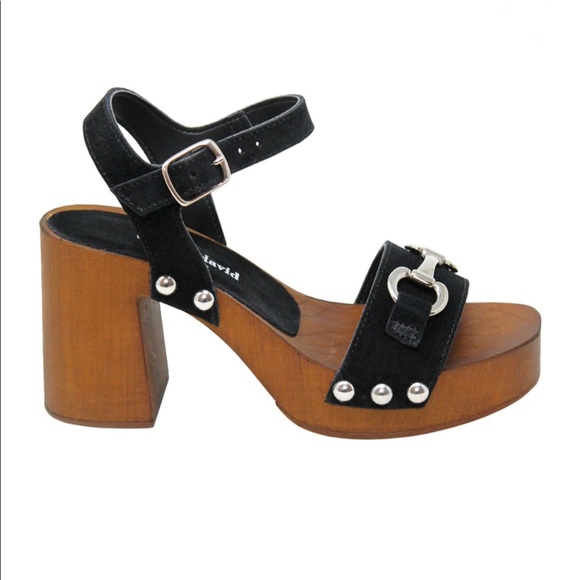 CHARLES DAVID EXPOSED SUEDE BLACK SANDAL SIZE: 8 - Picture 2 of 6